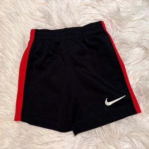 Nike Boys Black Red Athletic Shorts Size 5 Elastic Waist